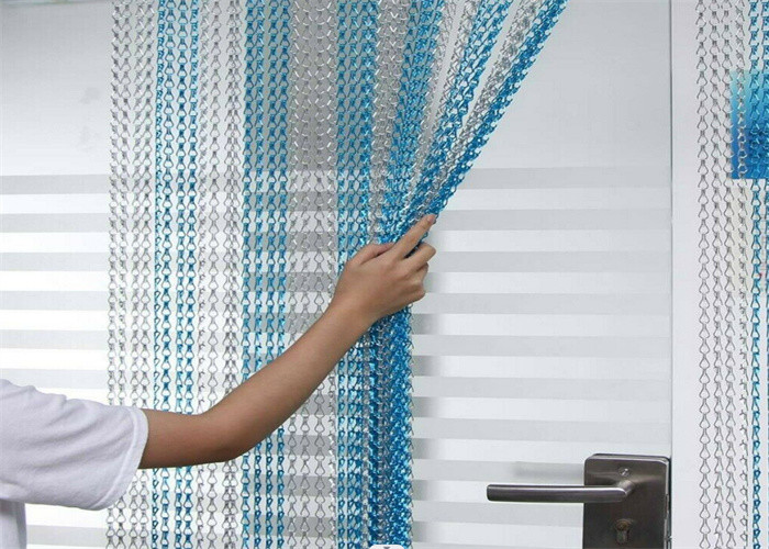 Aluminiumlegierungs-Kettenglied-Dekorations-Draht Mesh Screen Curtain Blue Color