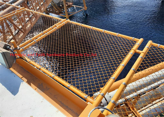 Gelbe Kettenverbindungszaun Typ Helideck-Netz Diamant Offshore Ölinstallation