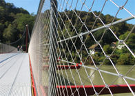 Edelstahl-Drahtseil-Maschen-rautenförmiges Loch für die Brücke, die Gebrauch einzäunt